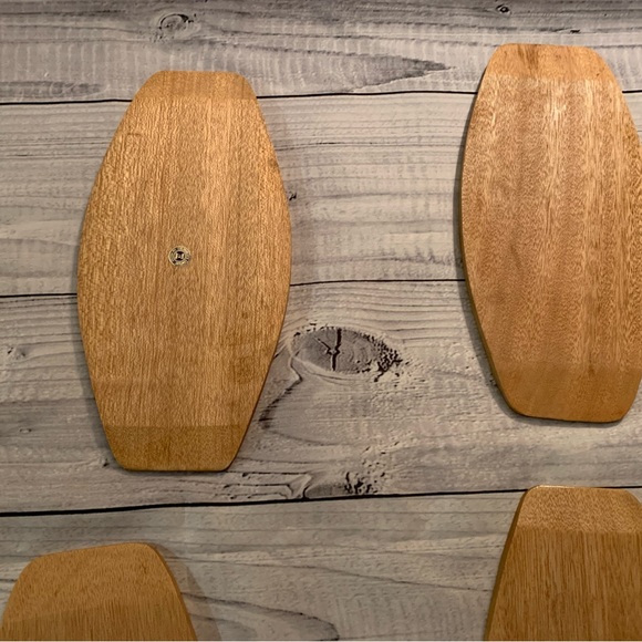 Steak plate with wooden platform ~ set of 4 - Picture 8 of 15